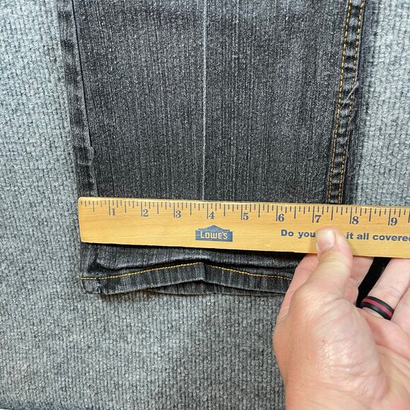 Southpole Y2K Jeans Women's 9 Black Flare Leg Embossed Pockets Denim Casual - Picture 9 of 10